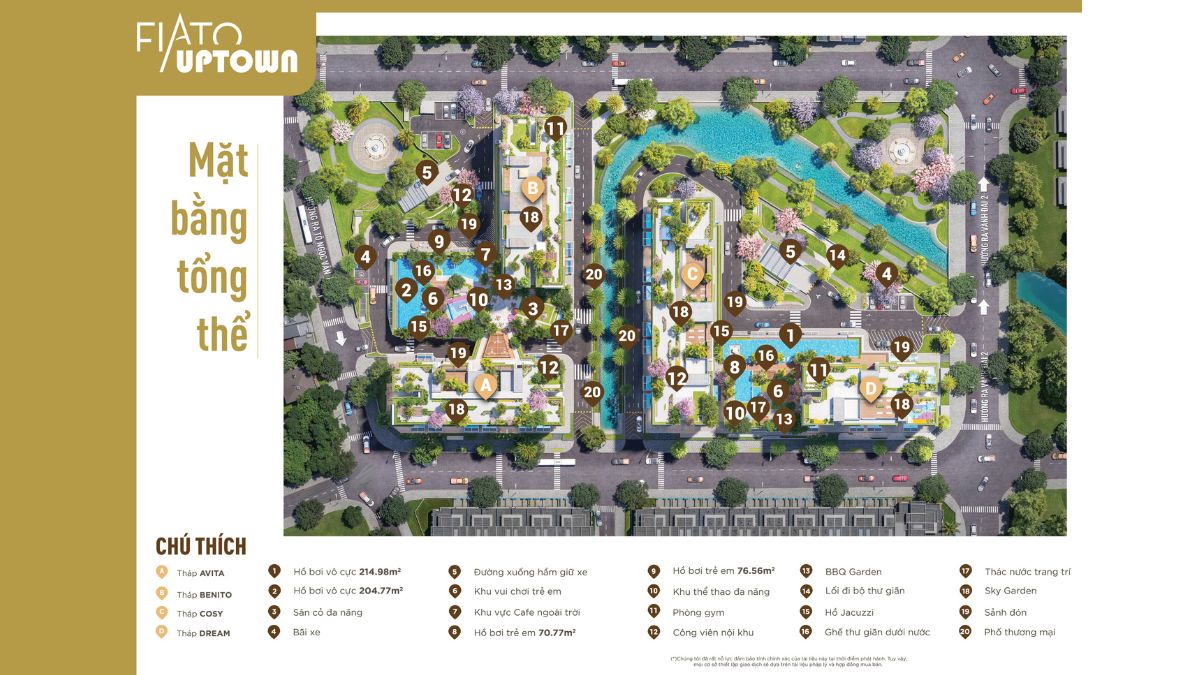 Mặt bằng tiện ích Fiato Uptown Thủ Đức