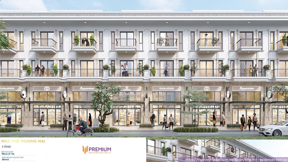 Mẫu nhà phố thương mại King Hill Residences Bến Lức