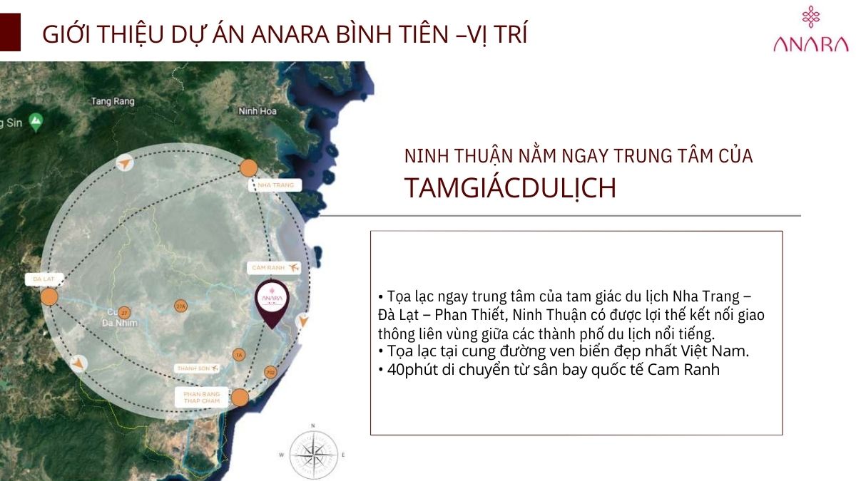 Vị trí Anara Bình Tiên Golf Club Ninh Thuận