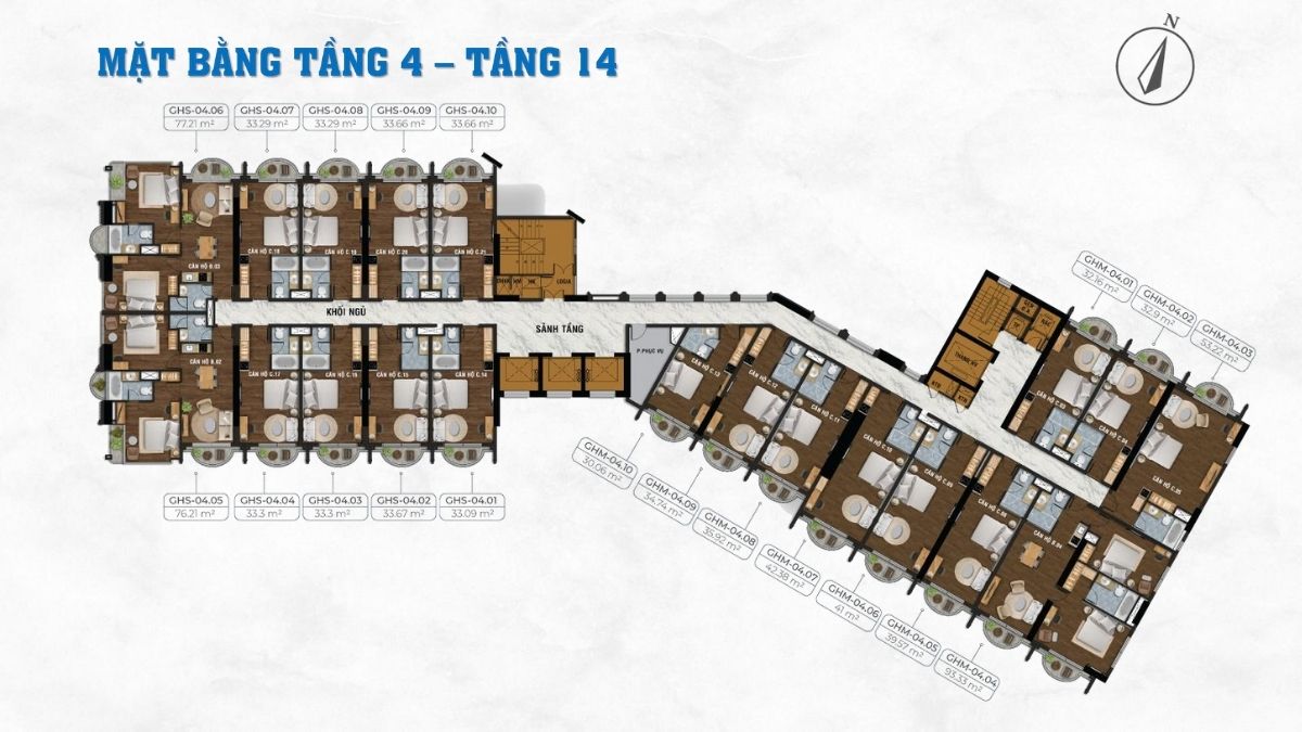 Mặt bằng tầng 4 - 14 Oyster Bay Vũng Tàu