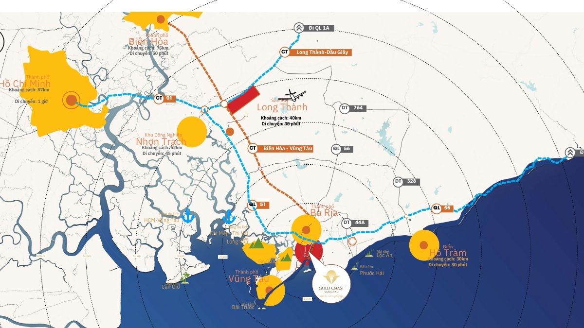 Vị trí dự án Gold Coast Vũng Tàu