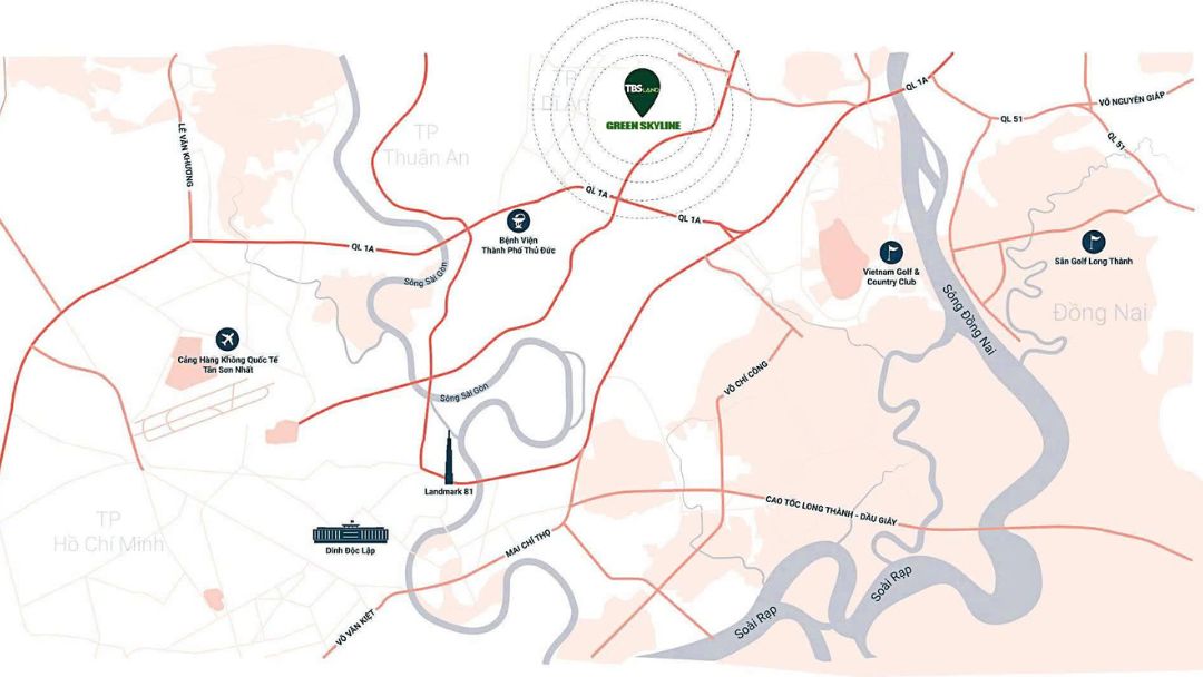Vị trí dự án Green Skyline Dĩ An Bình Dương