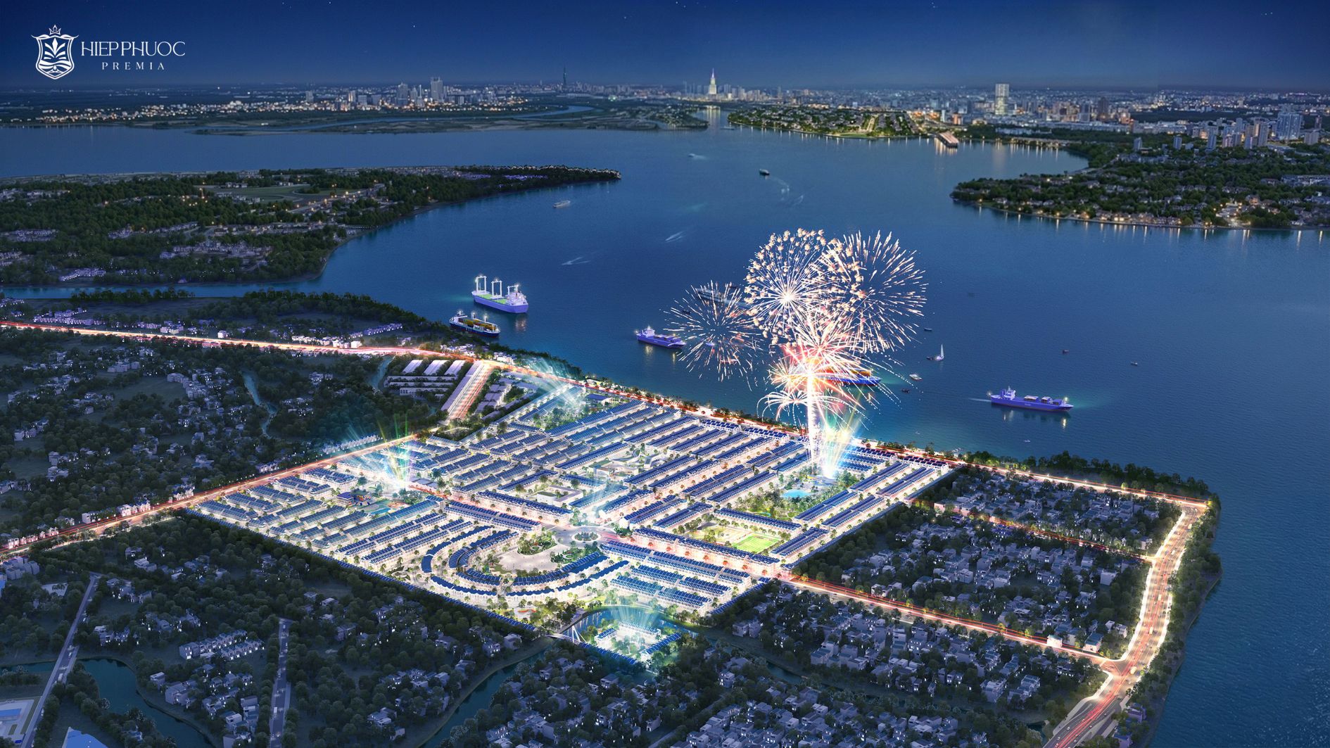 Phối cảnh dự án Hiệp Phước Premia về đêm