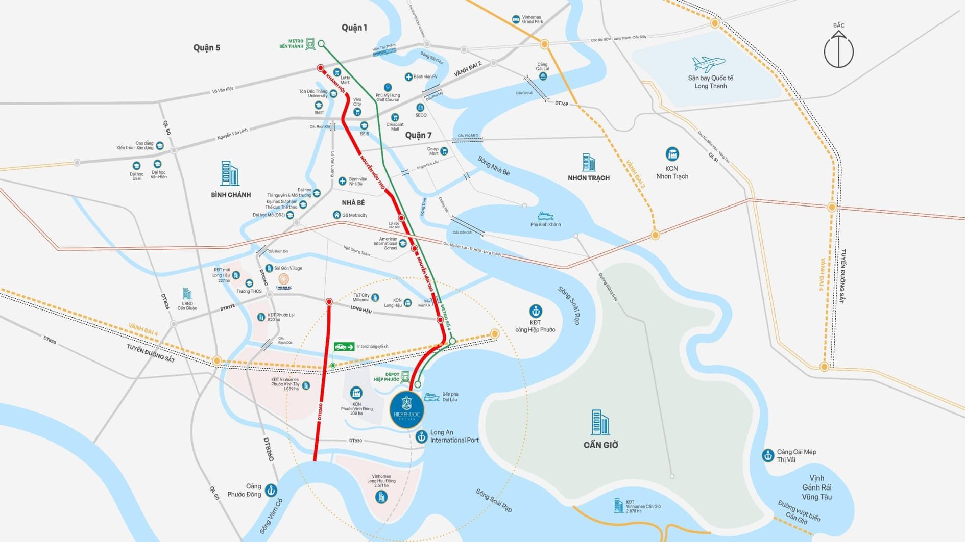 Bản đồ vị trí dự án Hiệp Phước Premia Long An