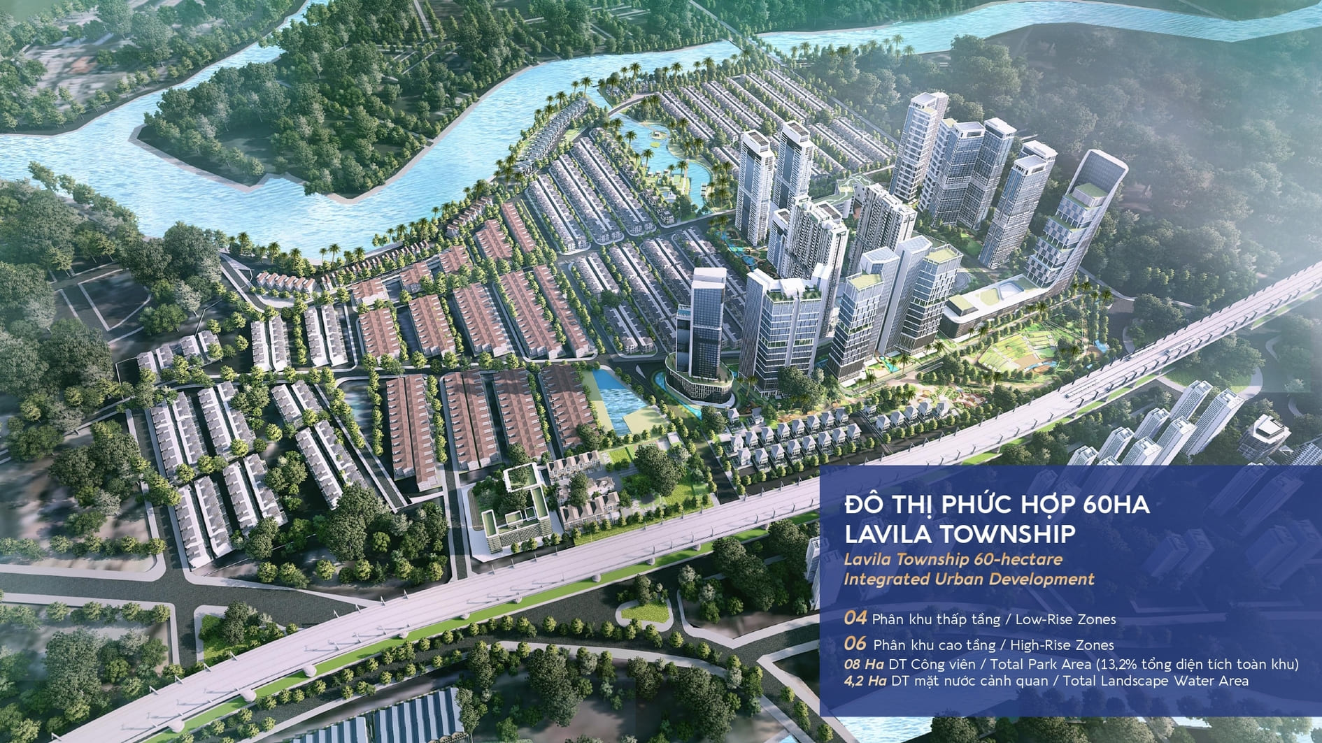 Phối cảnh tổng thể khu đô thị phức hợp Lavila quy mô 60ha