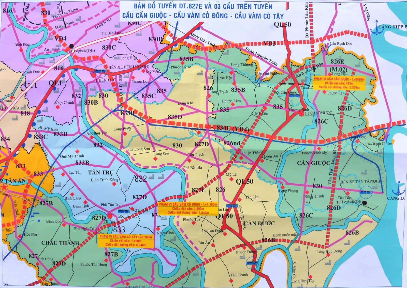Bản đồ quy hoạch đường tỉnh ĐT827E
