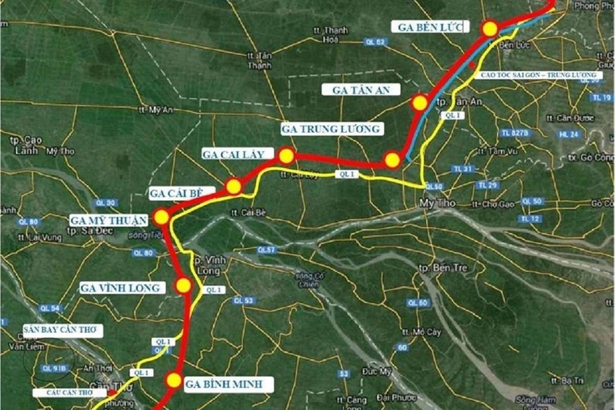 Bản đồ quy hoạch đường sắt TPHCM Cần Thơ