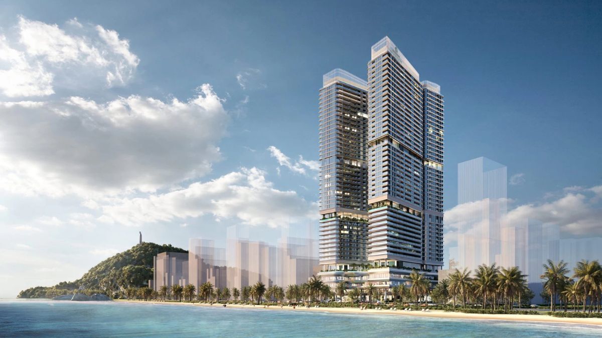 Phối cảnh dự án Five Star Poseidon Vũng Tàu với thiết kế ấn tượng và hài hòa với biển cả.