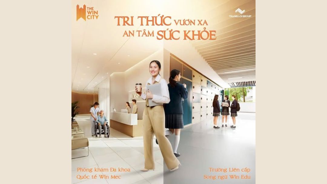 Phối cảnh Win Edu và Win Mec, nền tảng giáo dục và sức khỏe tại The Win City