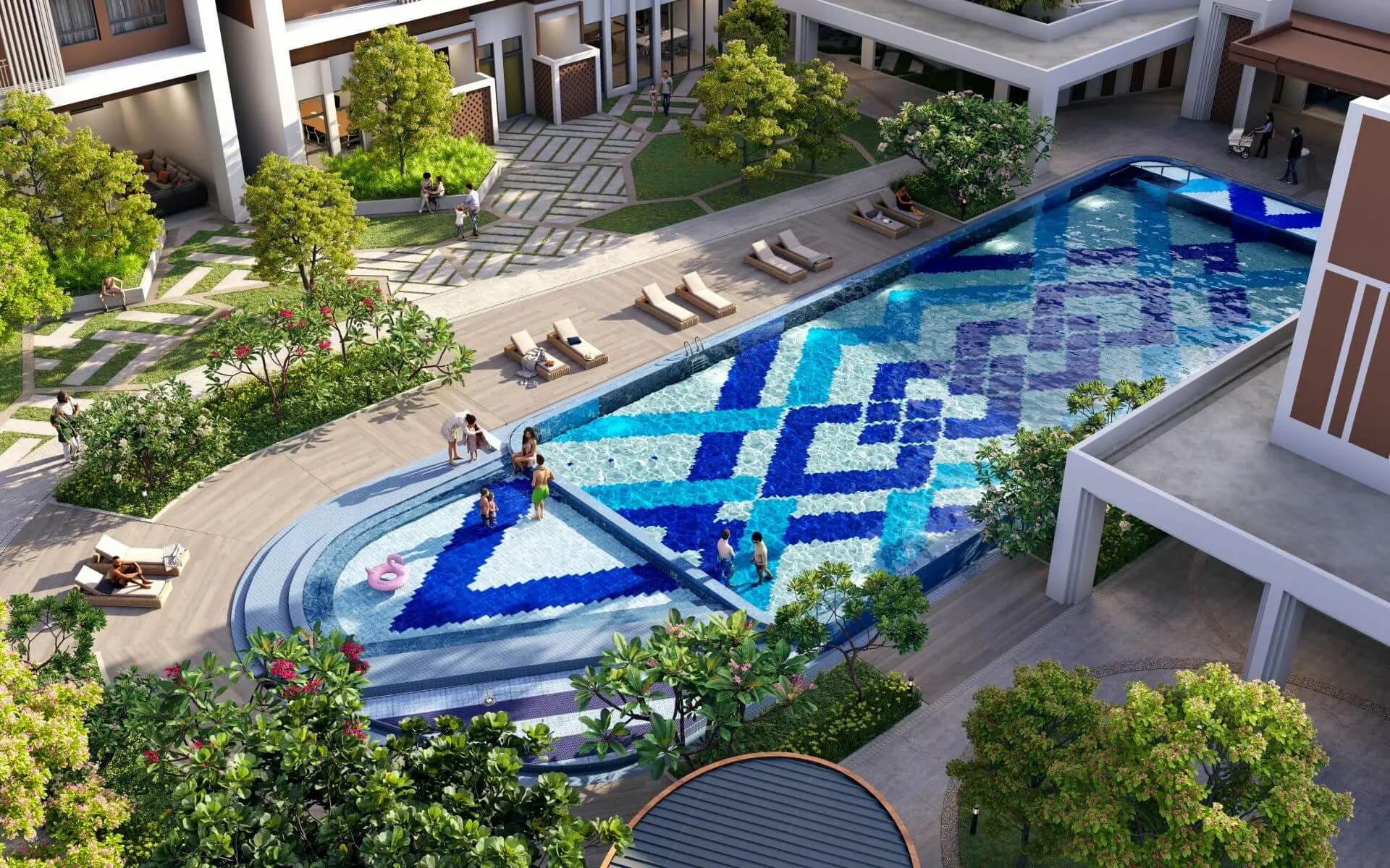 Hồ bơi nghỉ dưỡng trên không tại dự án căn hộ hạng sang The Westique Residences
