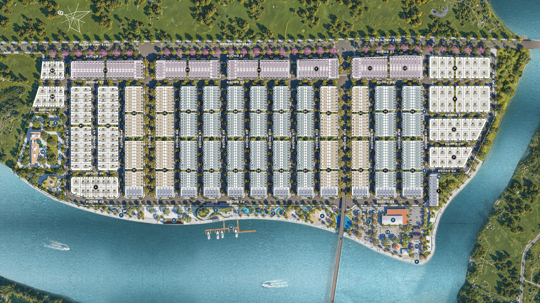 Bản đồ quy hoạch mặt bằng phân lô tổng thể dự án An Phước Riverside